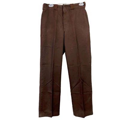 Pantalones De Colección Dickies Mezcla Algodón Marrón Pantalones Para Hombre 26.5 x 27 Foto 1 de 4