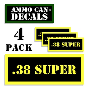 38 ADESIVI ADESIVI DECALCOMANIE ETICHETTE Super Ammo Can confezione da 4 YW MINI mezza misura 1,5" x 0,5" - Foto 1 di 2
