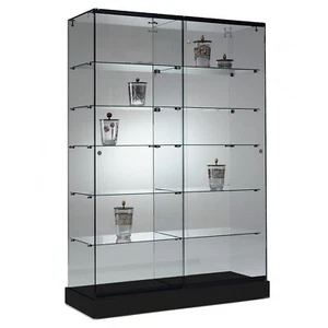 große breite Messe Vitrine Glas abschließbar Messebau rollbar 125 cm schwarz - Bild 1 von 3