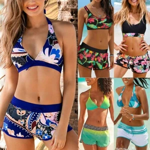Badeshorts Bikini Set Zweiteiler Bademode Badeanzug Strandkleidung Frauen DE - Bild 1 von 9