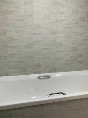 Multi Small Grey Tile Effect Bathroom Cladding PVC Shower Wet Wall Panels PVC - Image 1 of 4