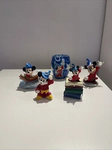 Vintage Disney Mickey Mouse Fantasia Figures Candle And Trinket Box - Picture 1 of 23