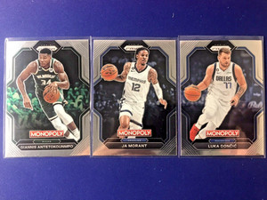 2023 Prizm Monopoly 3 cards lot PS1, PS3, PS9  Allstar Giannis, Morant, Doncic