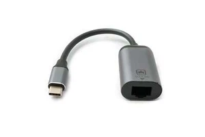 LAN Kabel 19 cm RJ45 Buchse zu USB 3.1 Typ C Stecker Adapter in Grau - Photo 1/6
