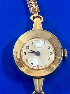 Reloj Timex Vintage Tono Dorado Disco Circular Retro Mujer Cuerda - Imagen 1 de 9