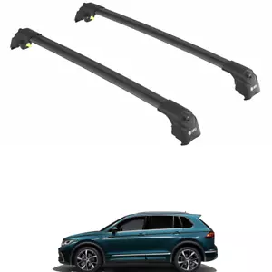 to Fit VOLKSWAGEN TIGUAN R-LINE (5N)SUV 2020- Roof Racks Cross Bars Black Set - Foto 1 di 22