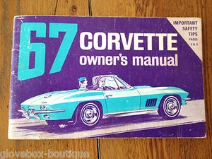 Corvette 1967 fábrica GM dueños manual segunda edición parte # 3901022 con tarjeta completa - Imagen 1 de 1