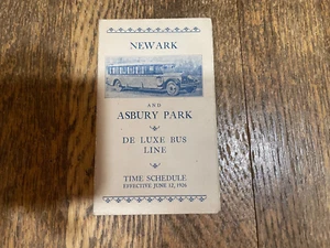1926 Newark & Asbury Park NJ Deluxe Bus Line Timetable Schedule Vintage - Picture 1 of 3