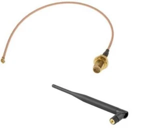 High Gain Wi-Fi Wireless Mini RF Antenna with Matching PigTail  Pig Tail BLACK - Picture 1 of 3