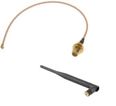 High Gain Wi-Fi Wireless Mini RF Antenna with Matching PigTail  Pig Tail BLACK - Image 1 of 3