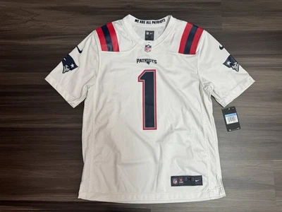 Camiseta deportiva Nike New England Patriots Cam Newton #1 NFL On Field visitante para hombre M nueva con etiquetas Foto 1 de 4