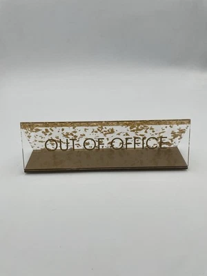 OUT OF OFFICE Acrylic Glitter Desk Sign Papyrus PRGCO LLC MCM - Image 1 of 4
