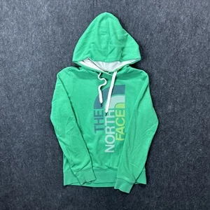 The North Face Hoodie Sweatshirt Womens Small Green Pullover Long Sleeve Logo - Picture 1 of 6