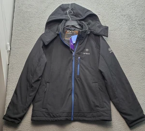 Ororo Heated Windbreaker Jacket with Battery Charger Mens XL Black Hood Full Zip - Picture 1 of 14