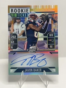2024 Contenders Optic Javon Baker Rookie Ticket RPS Auto RC Orange Prizm #/50 - Bild 1 von 2