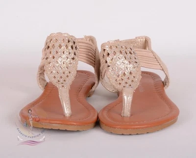 Sandalias Eddie Marc Niñas Adornadas Doradas Corte Láser Talla 9 EE. UU. / 25 UE $29 NUEVAS SIN CAJA Foto 1 de 4