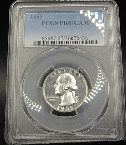 1955-P PCGS PR67CAM Washington Quarter Proof 25C - Bild 1 von 2