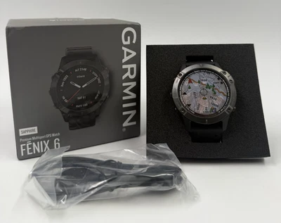 Garmin Fenix 6 Sapphire - Premium Multisport GPS Watch (Carbon Gray) NEW - Image 1 of 4
