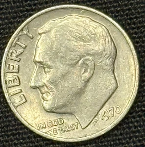 1970 No Mint Mark Circulated XF-Details Roosevelt Dime - Picture 1 of 4