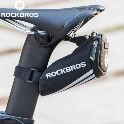 ROCKBROS Bike Saddle Bag Small Seat Bag Under Seat Storage Ultralight Wedge Pack - Image 1 of 4