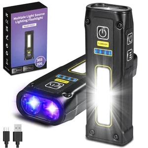 UV Flashlight 365+395 Blacklight, LED EDC Flashlights high Lumen USB C Rechar... - Picture 1 of 6