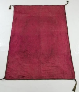 Antike Französische Gold Metallic Brokat Rot Gewebte Platte 140x103cms  - Bild 1 von 12