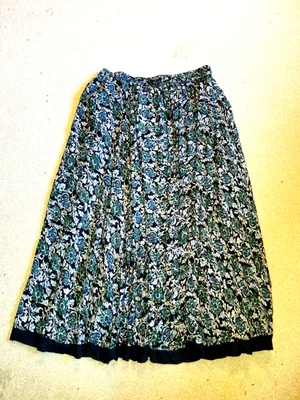 NUEVO CON ETIQUETAS Mujer Falda-MIX NOUVEAU-Y2K Azul/Verde/Negro Floral Escoba Forrada BOHO-L Foto 1 de 4