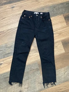 Re/done Levi’s Size 24 90s high rise ankle crop jeans 189 3WHRAC FADED BLACK - Picture 1 of 7