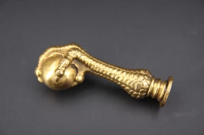 Antike  Petschaft  E.K. Metall Kralle mit Kugel Messing #T23 - Bild 1 von 4