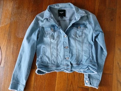 CHAQUETA DENIM Nine West Jeans para mujer talla mediana azul bolsillos abotonados elástica Foto 1 de 4