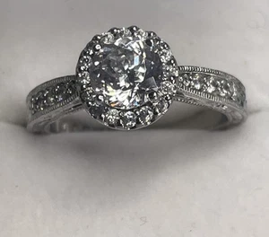 TACORI CZ Engagement Sterling Silver Ring Size R 1/2 - Picture 1 of 11