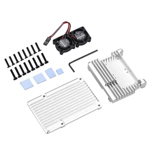 Metal Armor Case Shell Box with Dual Fan Heatsink For Raspberry Pi 4 Model B 4B - Bild 1 von 18