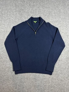 Sid Mashburn 100 % Kaschmir Pullover halber Reißverschluss Herren Größe M marineblau Langarm $ 395 - Bild 1 von 9