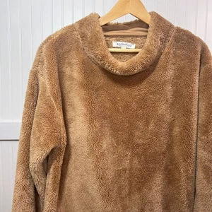 Workshop Republic Faux Fur Pullover Sweater Women's Brown Cozy Soft Loungewear - Picture 1 of 9