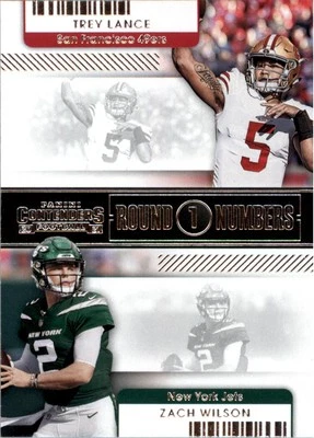 2021 Panini Contenders Round Numbers #5 Trey Lance Zach Wilson - FB - Image 1 of 2