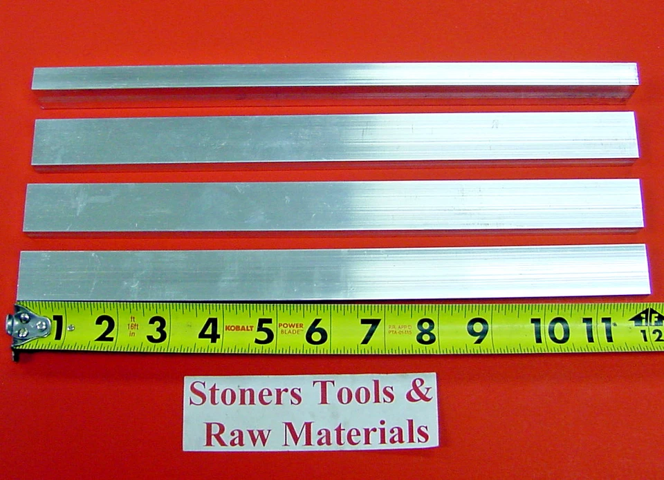 4 Pieces 1/2" X 1-1/4" ALUMINUM 6061 FLAT BAR 12" long Extruded Mill Bar Stock - Image 1 of 1