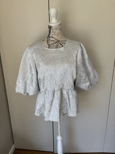 Nobody's Child Bernie Blouse Metalic Silver Size 16 Brand New RRP £49 - Picture 1 of 7