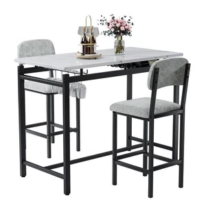 Kitchen Table Set, Dining Table and Chairs for 2, 3 Piece Dining Room Table Set - Picture 1 of 8