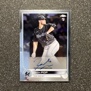 2022 Topps Chrome ZACH POP #RA-ZP Rookie AUTO - MIAMI MARLINS BASEBALL CARD - Picture 1 of 4