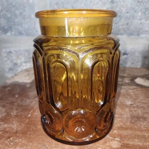 L.E. Smith STARS AND BARS Amber Canister No Lid - Picture 1 of 6
