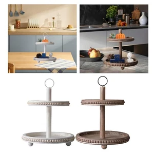 2 Tier Cupcake Stand Home Decor Tiered Fruit Plate for Garden Home Kitchen - Picture 1 of 14
