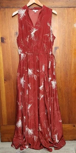 LL Bean Signature Maxikleid Damen 12 Blumen ärmellos Boho Cinch Polyester - Bild 1 von 24