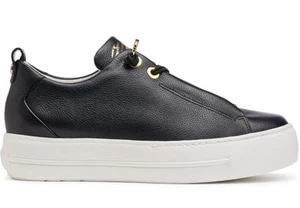 Paul Green Faye Sneakers Women’s Size 8 US / 5.5 UK Black Gold Combo Leather VG - Picture 1 of 13