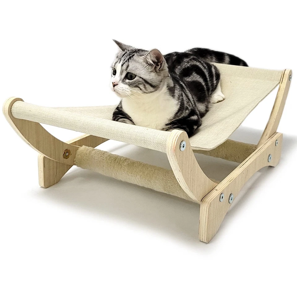 Sofá cama elevado con hamaca para gato HeyKitten 24 pulgadas con soporte resistente salón elevado... Foto 1 de 4