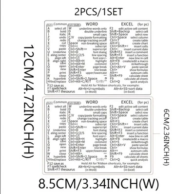 Word And Excel Shortcuts Transparent Stickers - Image 1 of 4