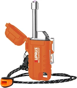 Accendino Al Plasma Ad Arco Antivento Impermeabile, Ricaricabile USB-C, Con Coll - Foto 1 di 12