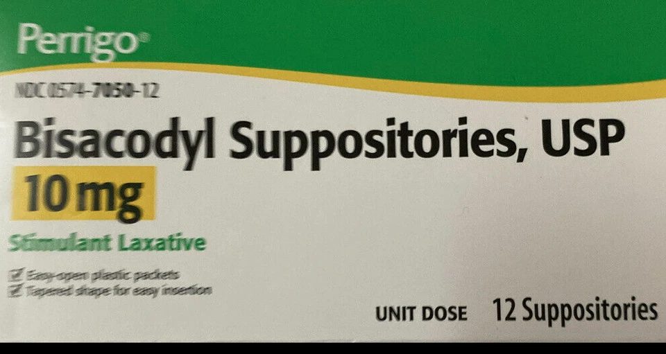 Supositorios laxantes genéricos Dulcolax Perrigo Bisacodyl 10 mg - caja de 50 unidades 4/27 Foto 1 de 1