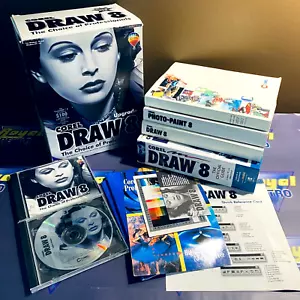 Corel Draw 8 1997 Big Box Set for Windows 95 Photo Paint 8, Corel Draw 8, 3-Disk - Picture 1 of 12