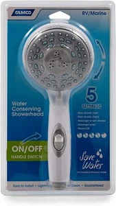 Camco 43711 Shower Head with On/Off Switch (White) - Foto 1 di 2