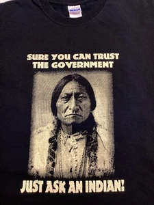 Vintage Y2K Native American Shirt Size L Trust The Government RATM - Picture 1 of 3